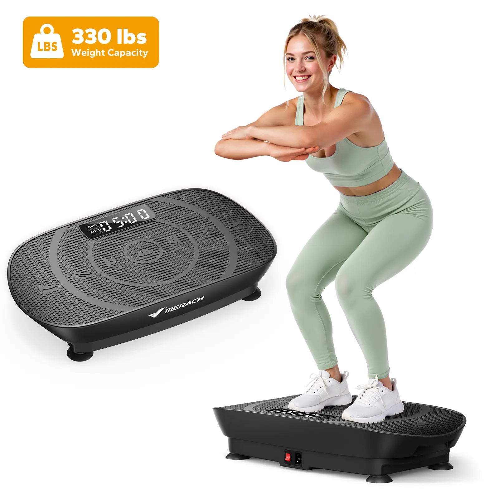 Merach Slim Vibration Plate Exercise Machine Lymphatic Drainage Fitness Vibration Plate Compact Design Fitness Home Gym Equipment Whole Body Workout Vibrations Backtoschool