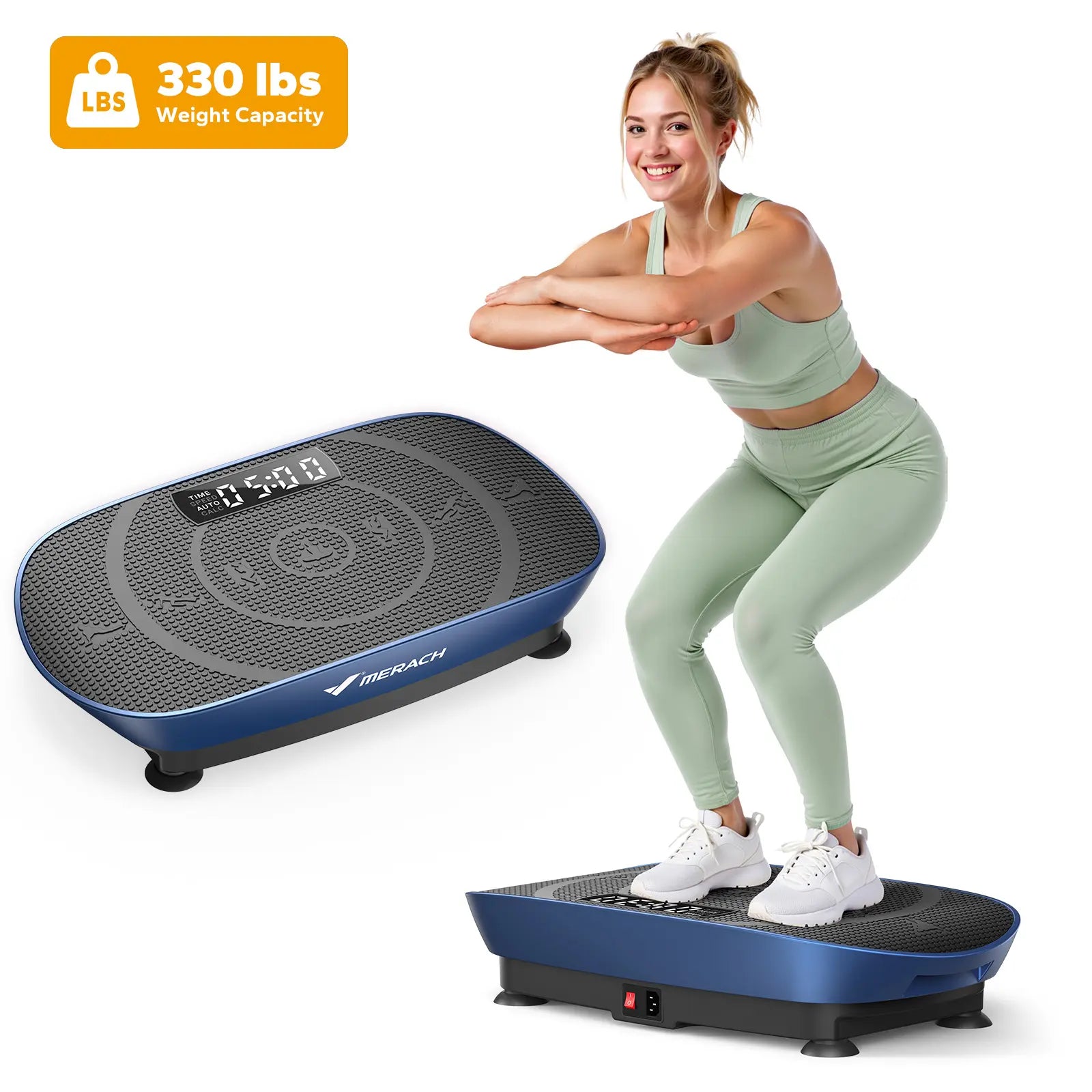 Merach Slim Vibration Plate Exercise Machine Lymphatic Drainage Fitness Vibration Plate Compact Design Fitness Home Gym Equipment Whole Body Workout Vibrations Backtoschool