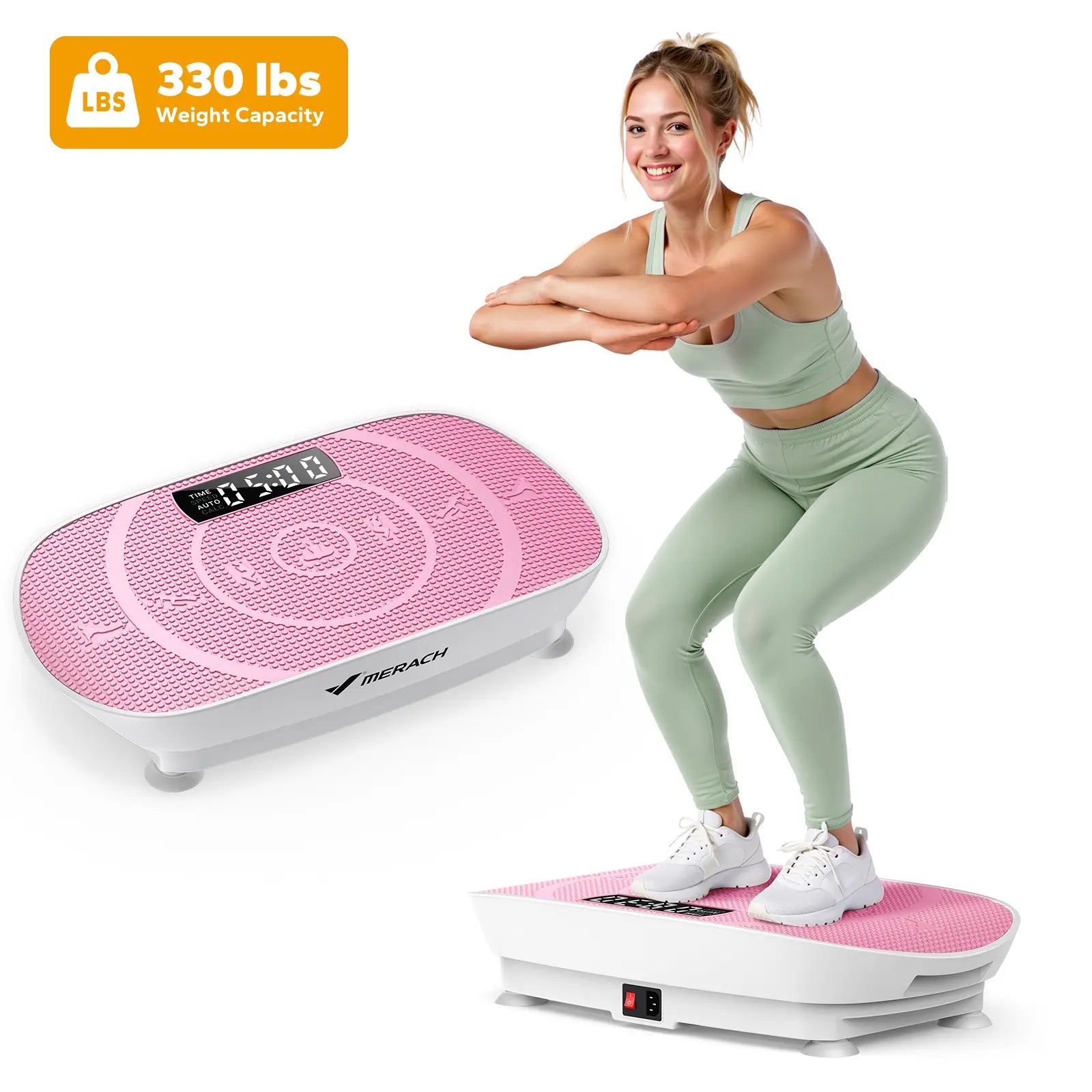Merach Slim Vibration Plate Exercise Machine Lymphatic Drainage Fitness Vibration Plate Compact Design Fitness Home Gym Equipment Whole Body Workout Vibrations Backtoschool
